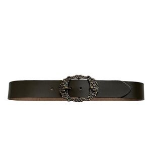 ESPRIT Black Leather Boho Belt Buckle L